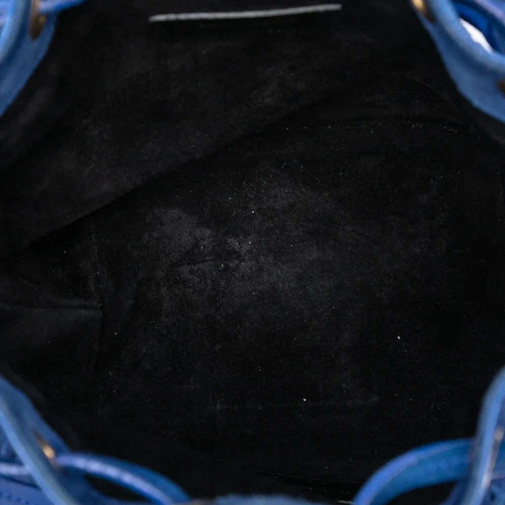 Pre-Loved Saint Laurent Small Suede Emmanuelle Fringe Bucket Bag